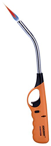 1stk. Stabfeuerzeug Sturmfeuerzeug Gas Feuerzeug flexibel biegsam Goldfisch 29,5 cm lang nachfüllbar, orange Sturmflamme