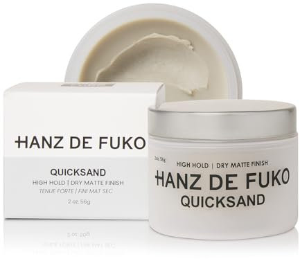 Hanz de Fuko Quicksand – Premium Men’s Hair Styling Wax & Dry Shampoo Combo – High Hold, Ultra Matte Finish – Certified Organic Ingredients, 56g