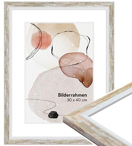 WANDStyle Bilderrahmen 30x90 Taupe, moderner Bilderrahmen Holz 30x90 cm | Hochwertiger Holzbilderrahmen, Posterrahmen zum Aufhängen, Rahmen 90x30 cm, Fotorahmen H490 - Made in Germany