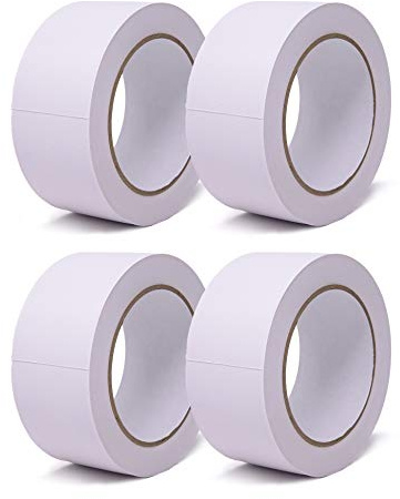 gws Putzband 4 Rollen PVC glatt weiß Abklebeband leicht abrollbar Maler-Schutzband in Profi-Qualität versch. Farben & Breiten je Rolle 33 m x 50 mm