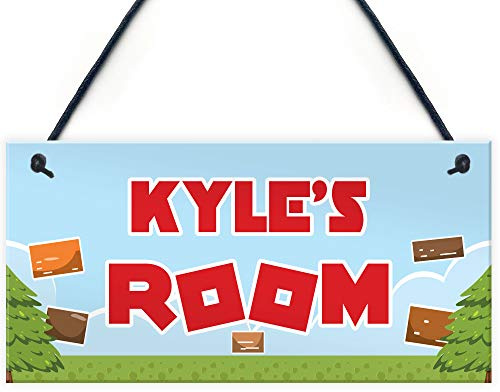 Red Ocean Personalised Gaming Sign Retro Gaming Gift Boys Bedroom Door Sign Birthday Xmas Gift