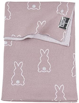 MEYCO Baby X MrsKeizer Rabbit Babydecke, gestrickte Wiegedecke (aus 100% weicher Baumwolle, vielseitig einsetzbar, einfache Pflege, atmungsaktiv, Größe: 75 x 100 cm), Lila
