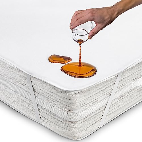 Matratzenschoner 140x200 cm wasserdichte Matratzenauflage aus Baumwolle Nässeschutz Inkontinenzunterlage Matratzenbezüg Atmungsaktive Anti-Allergie und Anti Milben für Bett und Matratze Waschbar
