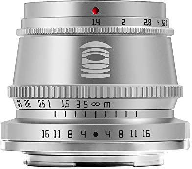 TTArtisan Objectif Grand Angle 35 mm F1.4 APS-C Leica L Sigma Panasonic Mount Silver avec Mise au Point Manuelle