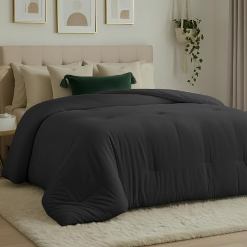 Utopia Bedding Ganzjahres-Bettdecke, Daunen-Alternative, Bettdecke, Polyester-Steppdecke mit Ecklaschen, maschinenwaschbar, grau, Queen-Size-Bett