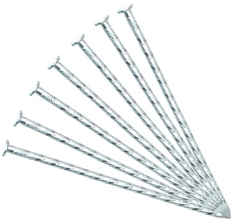 Metal Turf Nails 6-Inch Landscape Stakes Spiral Galvanized Landscape Spikes Garden Nails for Artificial Turf Stakes, Weed Barrier, Timber, Carpentry, Tent, etc (50)