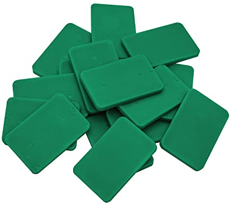 Primo24® Lot de 100 rondelles de qualité supérieure - Vert - 60 x 40 x 5 mm - Fabriqué en Allemagne - Entretoises, coins en plastique - Brides d'écartement - Tête de vitrage - Cales de montage
