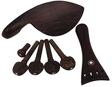 Streichinstrumente Teile 4/4 Violine Wenge Zubehör Set Zugsaitenplatte Wangenauflage Klavierwelle Akkordknopf Violine Reparaturwerkzeug