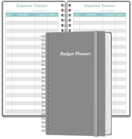 Budget Planner - A6 Expense Budget Tracker, Budget Book for Ledger Book, Money Organizer for Wallet, 3.75 x 6.75, Gray