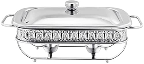 Chafing Food Warmer Chafing Dish Buffet-Set Warmhaltetablett mit Deckel Edelstahl mit Geschirr Buffet-Servern bequem und praktisch (Color : Silver, Size : 2L)