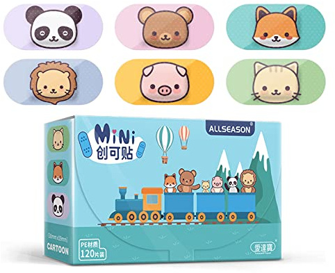 AndicAge Kids Adhesive Bandages, 120pcs Cute Cartoon Bandage Disposable Breathable Waterproof Bandage for Boys Girls Toddlers, 38mm*19mm