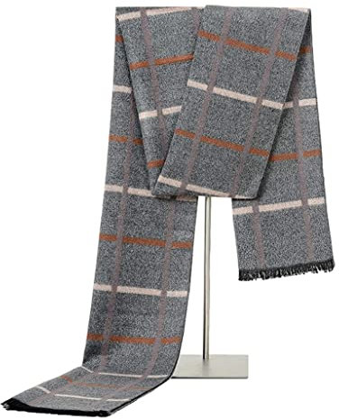 Kaschmir-Schal für Herren, Winter, Freizeit, Business, Karierte Krawatten und Lange Schals, Geschenk für Männer (Farbe: A, Größe: Einheitsgröße)