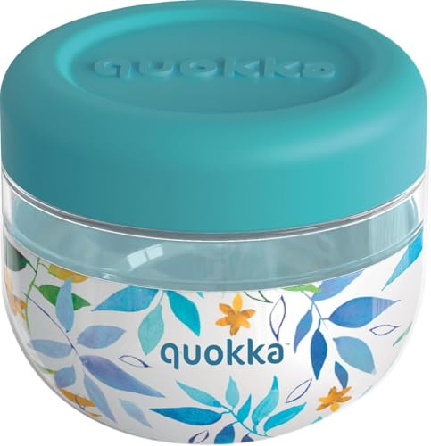 Quokka BUBBLE WATER LEAVES | CONTENITORE PER CIBO IN MS CON COPERTURA IN SILICONE 500 ML