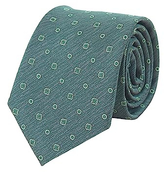 WANYING Grün 8cm Krawatte Binder Schlips Herrenmode Jacquard Gewebte Standard Krawatte Business Casual Formell Hochzeit Party Retro - Dunkelgrün Gepunktet
