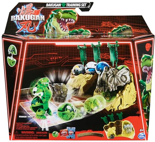 BAKUGAN Training Set mit Titanium Trox, im Dino-Clan-Motiv, individualisierbare Actionfigur, Sammelkarten und Spielset, Kinderspielzeug für Jungen und Mädchen