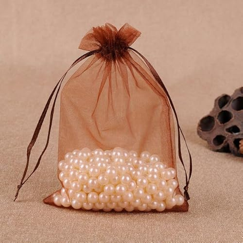 100 Stück/Los 30 x 40 cm große Kordelzug-Organzabeutel für Hochzeit, Weihnachten, Geschenkverpackung, Aufbewahrungstasche – 30 x 40 cm, braun