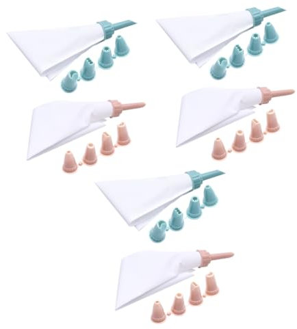 Zerodeko 6sets Reusable Piping Bags Icing Pastry Decorating Bags Squeezing for Baking Smooth Interior for DIY Food Shaping Random Color