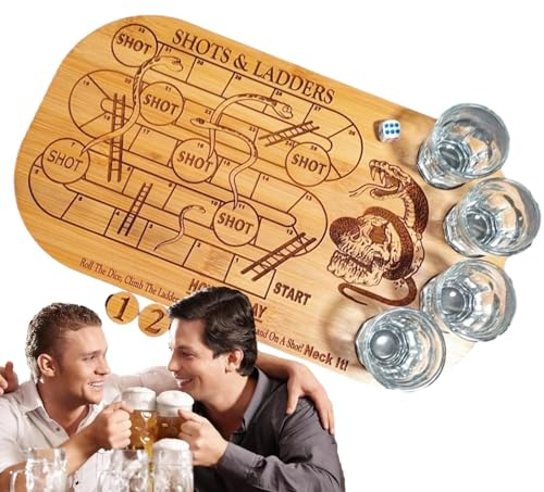 Aznever Shot Wine Cup Game,Wooden Chess Wine Board Game Base | Flying Chess Table Drinking Bar Game Set for Bar Hotel Home Supplies