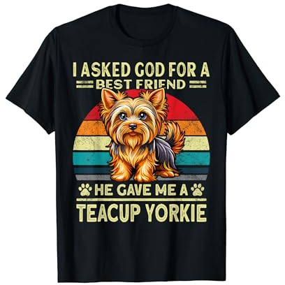 Yorkshire Terrier Teacup Pet Carrier Hair Bows Teacup Yorkie T-Shirt