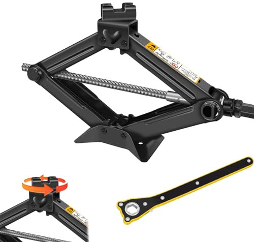 Scissor Jack for Car, 2 Ton (4,400 lbs) Rustproof Labor-saving Scissor Car Jack Floor Lift with Ratchet, 110-390mm Steel Lifting Jack Lift Wind Up Tools Emergency Tool for Car Tire Repair and Changing