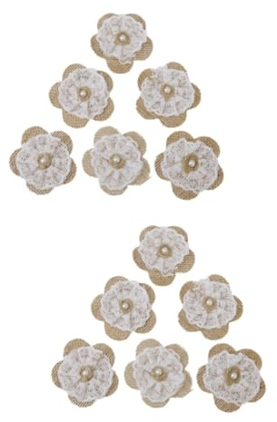 Alipis 12stücke Vintage Jute Blumen Dekoration Teiliges Hochzeitsdekor Mit Spitze Und Rustikalem Flair Für Feierlichkeiten Und Tischdekoration