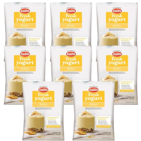 EasiYo Joghurt Banane, 8 Beutel | Jeder Beutel ergibt 1 kg Joghurt