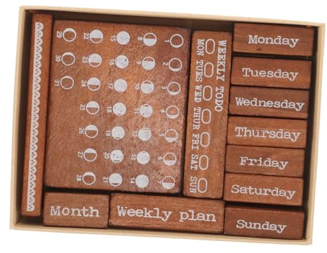 NUOBESTY 12stücke Teiliges Scrapbooking Woche Stempel Journaling Diy Holz Briefmarken Für Geschenketiketten Karten Und Mehr