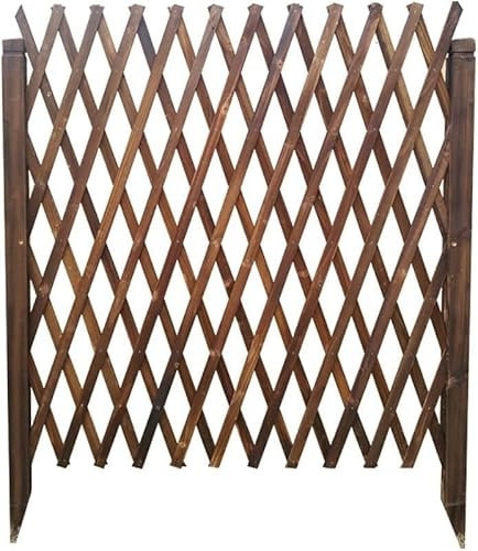 Gitterzaun aus Holz, Zaunelement, Teleskop-Sichtschutzzaun, Gartenspalier, Haustierzaun, Terrassen-Rasenteiler, Zaunelement (eine Farbe, H 90 cm)