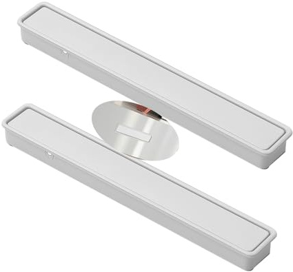 2 piezas Tiradores empotrados deslizantes Asa abatible Manijas ocultos Aleación aluminio mango invisible Manillas cajón picaportes cocina Armario Perilla Gabinete Multicolor (165mm,blanco)