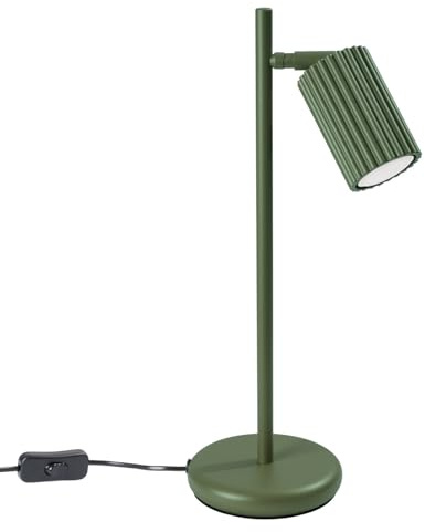 SOLLUX lighting Lámpara de Escritorio - Lámpara de Mesa - en Aluminio - 14,5 x 19,5 x 43 cm - Karbon Verde Oliva