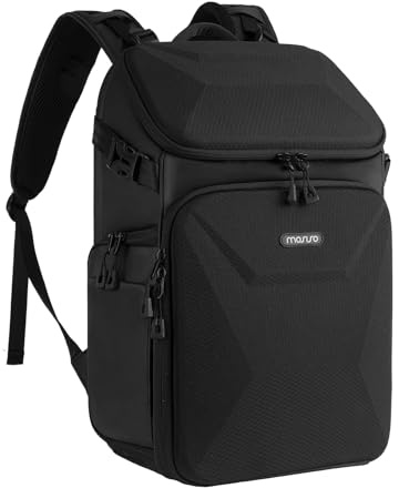 MOSISO Zaino Fotocamera Borsa DSLR/SLR/Mirrorless con Back Panel Traspirante,Zaino Viaggio Fotografico con Scomparto Laptop 15-16 Pollici&Copertura Antipioggia Treppiede per Canon/Nikon/Sony,Nero