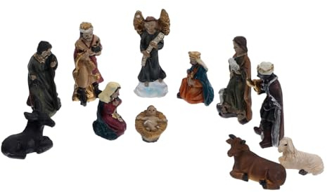 PRETYZOOM 1 Set ornamenti della natività figurine bibliche piccole figure di Gesù mini presepe Decorazione religiosa Ornamenti religiosi arredamento artigianale statua della chiesa resina