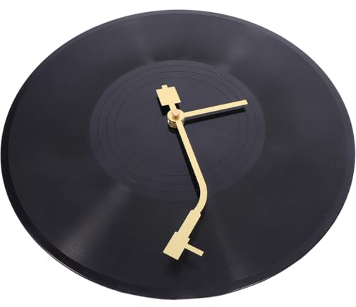 Alipis Reloj De Pared con Disco De Vinilo 12 Pulgadas Reloj Colgante Decorativo Retro para Hogar Oficina Sala De Estar Dormitorio Plástico Resistente