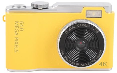 Fotocamera Digitale da 6k 64mp, Fotocamera Vlogging per Bambini con Zoom Digitale 16x, Fotocamera Selfie a Colore IPS ANTI SHEK SHEPCH con Luce di Riempimento, Piccola (32GB)