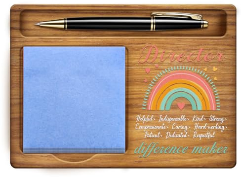 GOMAKERER Haftnotizhalter Director Memohalter Aus Kiefernholz Farbiger Notiz Organizer Boho Regenbogen Stil Selbstklebender Notizblockhalter Bürodekor Aus Holz Für Den Schreibtisch Geschenk