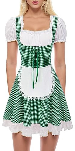 Vêtements ethniques pour femmes lors de la fête de la bière bavaroise - Vivez une atmosphère authentique de festival - Bottes médiévales larp, vert, M