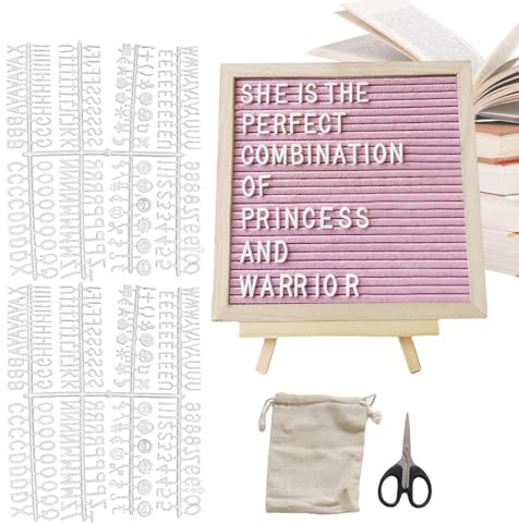 Tablero de fieltro para letras, tablero de fieltro rústico, cartelera de 25 x 25 cm con marco de madera para aula, hospital, restaurante, cafetería, boda, celebración de cumpleaños y fiestas