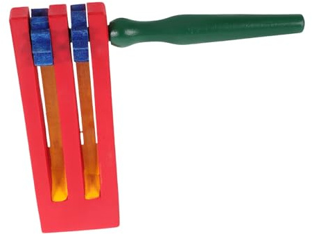 Gatuida Wooden Castanet Clapper Long Handle, Educational Percussion Instrument for Boys and Girls, Double-layer Wooden Music Instrument Castanet for Children’s Music Teaching