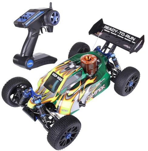 Funwetrike 1/8 Nitro RC Car for Adult, HSP 94970 2.4G 4WD Nitro RC Off-Road Vehicle, 70KM/H High Speed All Terrain Hobby RC Trucks (RTF Version)