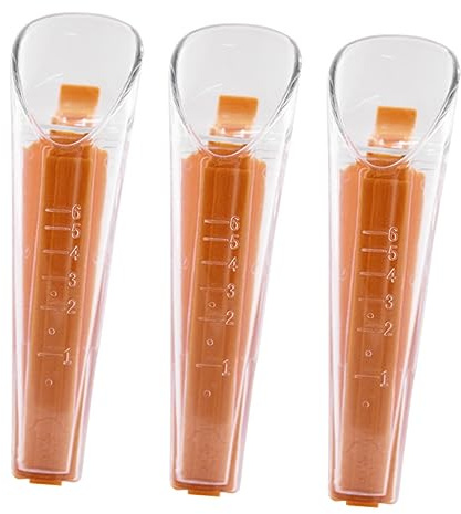 GLEAVI 3 Sets Yeast Measuring Cups Plastic Baking Measuring Cup Yeast Weighing Kitchen Gadget Sealing Clip for Accurate Dose
