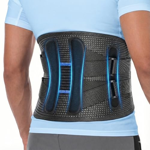 Fit Geno Back Brace for Lower Back Pain Men & Women: Adjustable Lumbar Support Brace for Pain Relief - Breathable Waist Belt for Comfort - XS/S