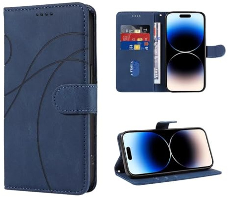 SEAHAI Cuir Coque pour Xiaomi Redmi 15 5G/4G, Flip Étui Portefeuille avec Support/RFID Blocage/Fentes pour Cartes, Premium PU/TPU Antichoc Protection Complète Housse - Bleu