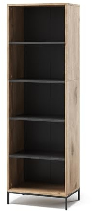 Vicco Bücherregal Eliza, Viking Oak, 60 x 180 cm | mit 5 Fächern, zur Aufbewahrung von Büchern und Dekoration geeignet