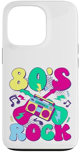 80’s Rock Design rétro années 80 avec Boombox et Guitares Coque pour iPhone 13 Pro
