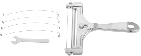 SHINEOFI Kit Cortador de Queso de Acero Inoxidable con 4 Alambres de Repuesto y Llave, Cortadora Manual para Queso en Bloque y Mantequilla, Herramienta Multiusos para Cocina Doméstica