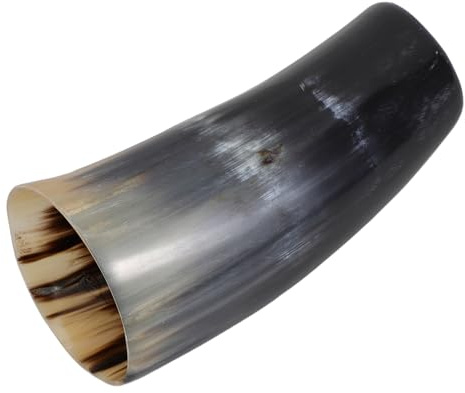 BESPORTBLE Chope à Bière en Corne Naturelle Extra Large 500 Ml – Gobelet Viking Médiéval Rustique pour Bière, Hydromel et Vin – Décoration Bar Nordique pour Fêtes et Dégustations