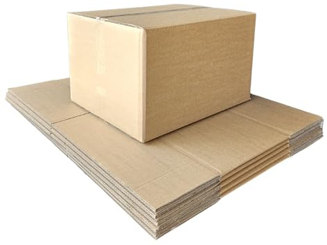 5-er Set Versandkarton 50x40x30 cm – Doppelwelle – Faltkarton für Versand & Lagerung – Braun - 2-wellig Packet Stabil für DPD, DHL, UPS,GLS, Hermes, Versandbox, Verpackungskarton