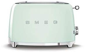 Smeg - TSF01PGUK - Grille-pain (2 tranches) en acier avec boutons rotatifs, vert, 950 W, 220-240 V