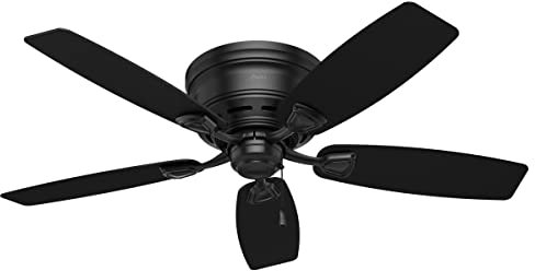 Hunter Sea Wind Ventilateur de plafond pour intérieur/extérieur avec cordon de commande Noir 11 cm