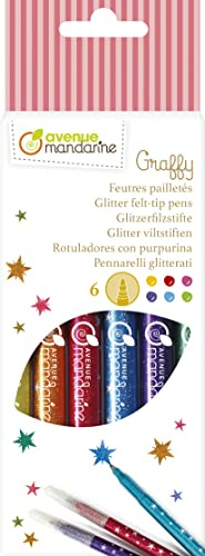 Packung mit 6 Glitzerfilzstiften